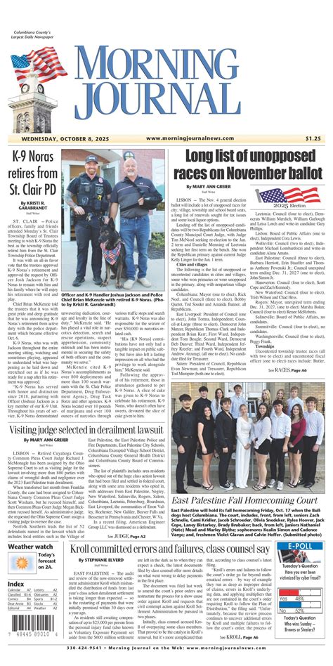 Readers are praising the morning journal lisbon ohio for its coverage 15