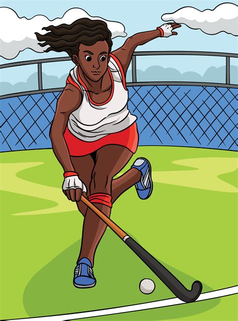 Field Hockey Colored Cartoon Illustration 17022963 Vector Art At Vecteezy