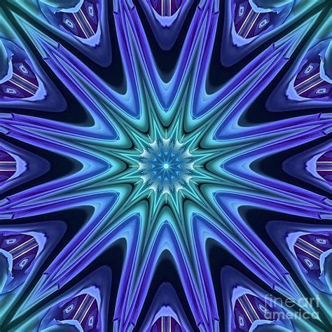 Turquoise Sapphire Star Digital Abstract 10 20 22 Digital Art By Sofia