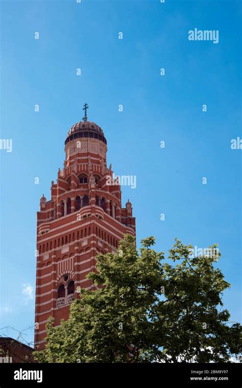 Westminster Cathedral clock tower from street level Stock Photo - Alamy