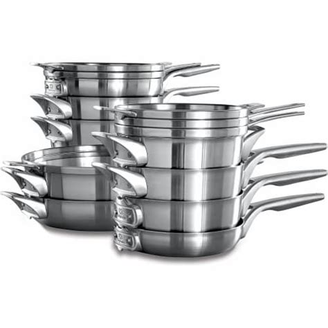 Calphalon Premier Space Saving Stainless Steel 15 Piece Pot And Pan