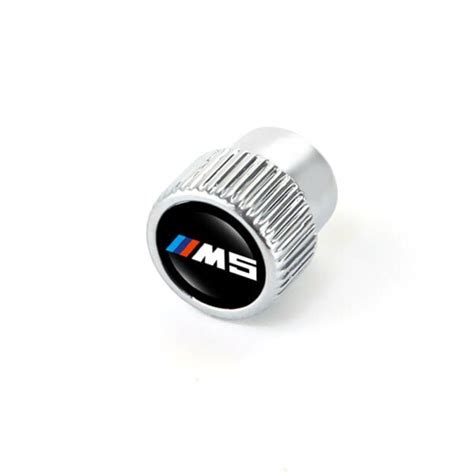 Bmw M5 Silver Chrome Tire Valve Caps Extra Spare 5 Cap