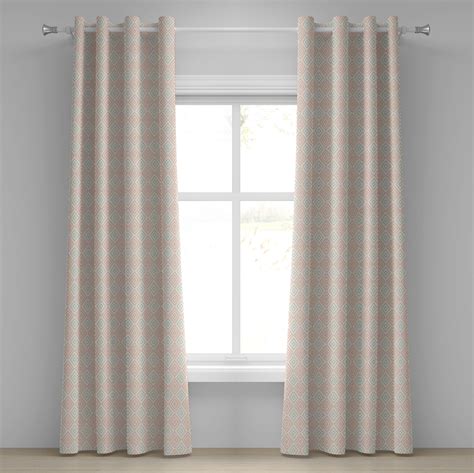 Ambesonne Shabby Flora Grommet Curtain Diamond Line Tile 50 X 84