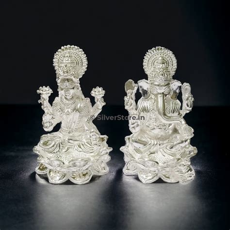 Silver Ganesh - Laxmi Idols - solid idols - 925 bis hallmark ...