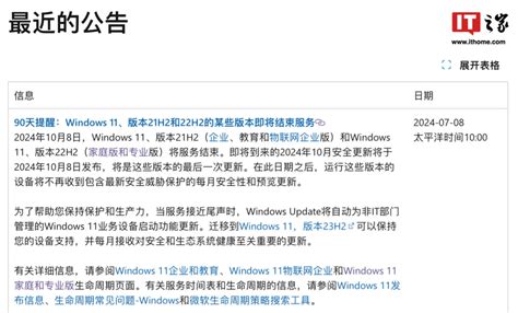 催促升级：微软宣布90天内终止win11初始版本21h222h2支持专业版教育企业