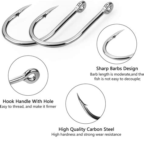 Pcs Box Iseama Fishing Hooks With Barbed Circle Ring Design