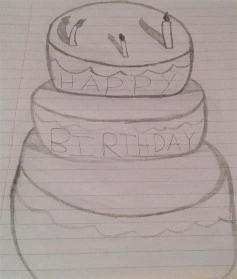 Pencil Sketch Birthday Cake By Epicannie On Deviantart