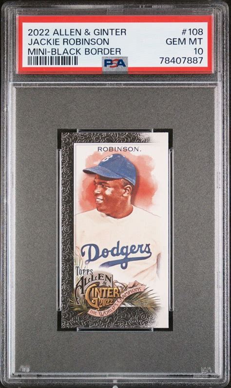 JACKIE ROBINSON 2022 Topps Allen Ginter 108 Mini Black Border PSA 10