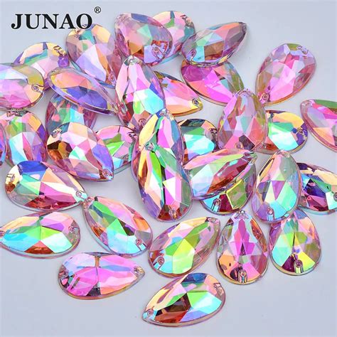 Junao 17 28mm 100 St Cke N Hen Auf Rosa Ab Kristalle Gro E Teardrop