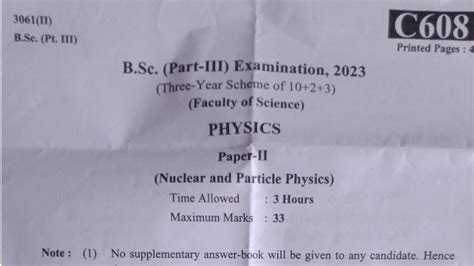 Physics B Sc Rd Year Paper Exam Bsc Rd