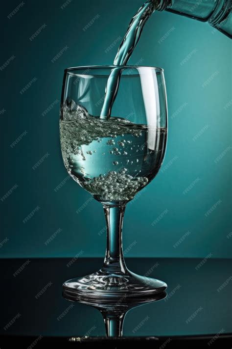 Premium Ai Image Water Flowing From A Tap Into A Glass Symbolizing