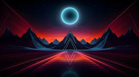 Premium Photo | Geometric neon wallpaper ai generated background