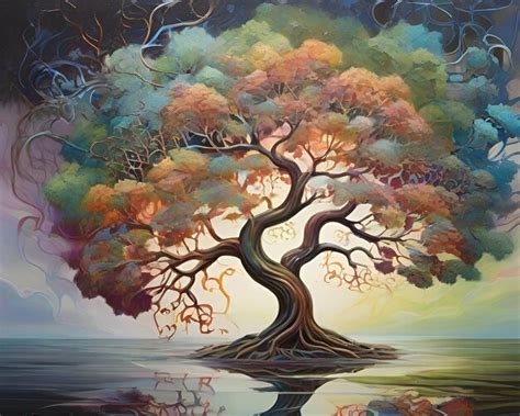 Premium AI Image | The Tree Of Life In Colorful Spring Watercolor ...