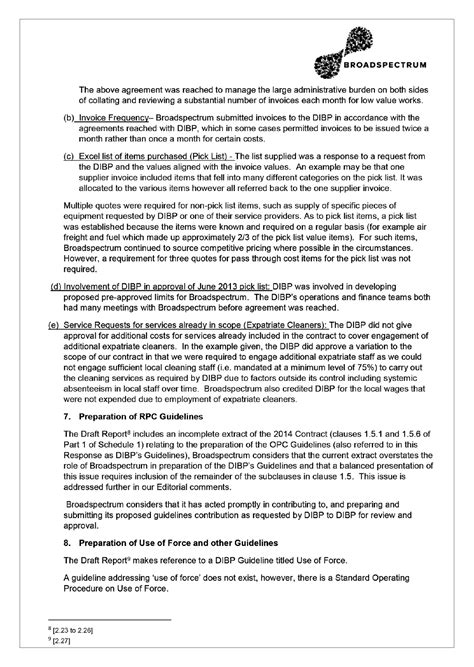 Offshore Processing Centres in Nauru and Papua New Guinea: Contract