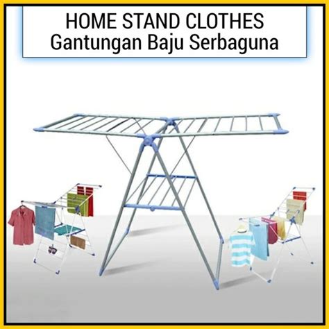 Jual Rak Jemuran Jemuran Penjemur Baju Pakaian Lipat 1 Tingkat Bentuk T