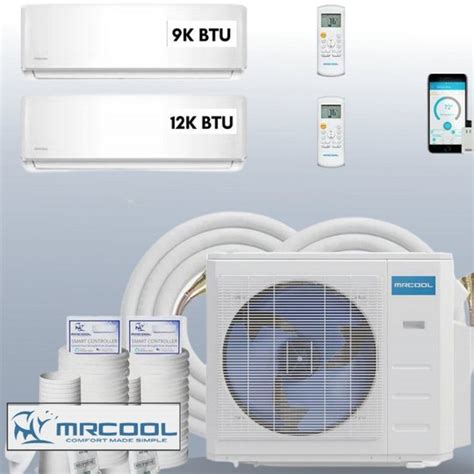 Mrcool Diy 18k Btu 1 5 Ton 2 Zone 9k 12k Ductless Mini Split Ac And Heat