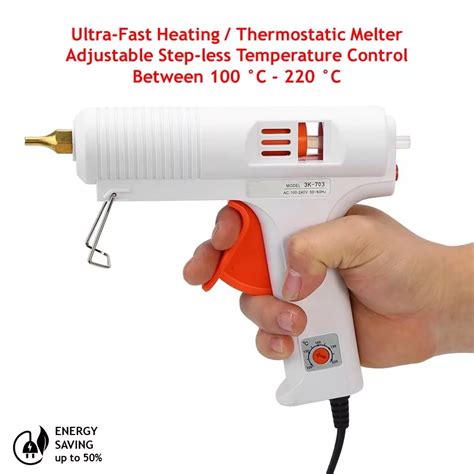 Adjustable Temperature Heavy Duty Hot Melt Glue Gun Watt For Mm Glue Sticks Sank K