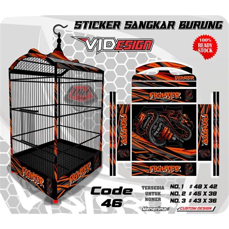 Jual Decal Sangkar Burung Sticker Kandang Kacer Kotak Ebod Jaya No