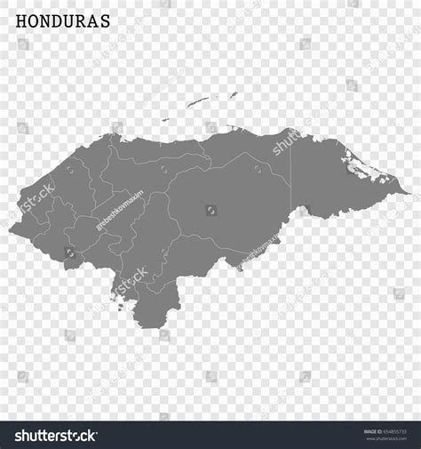 High Quality Map Honduras Borders Regions Stock Vector (Royalty Free