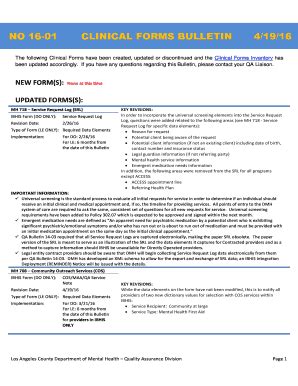 Fillable Online File Lacounty No Clinical Forms Bulletin