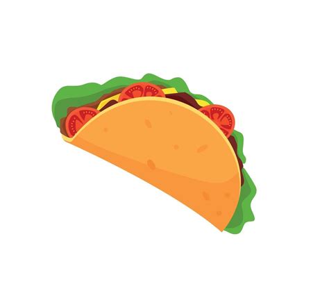 tacos comida mexicana ilustración de dibujos animados vectoriales