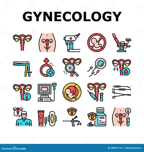 Gynecology Microscope Icon Color Outline Vector