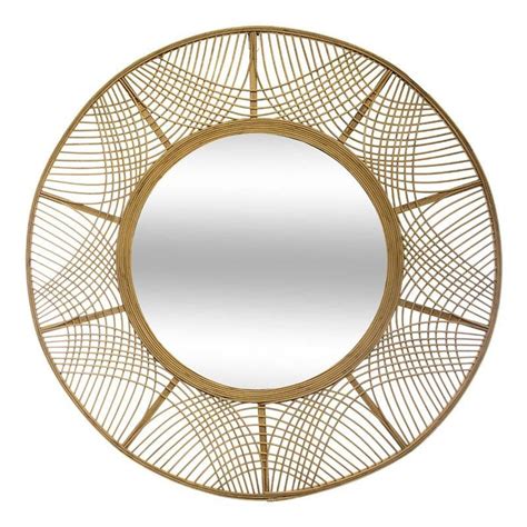 Miroir Mural Rond En Bambou Ina Cm Naturel