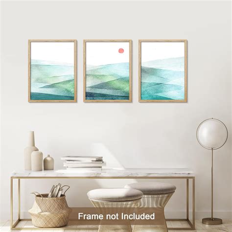 Pixonsign Adhesive Canvas Print Wall Art Set Pastel Watercolor Green