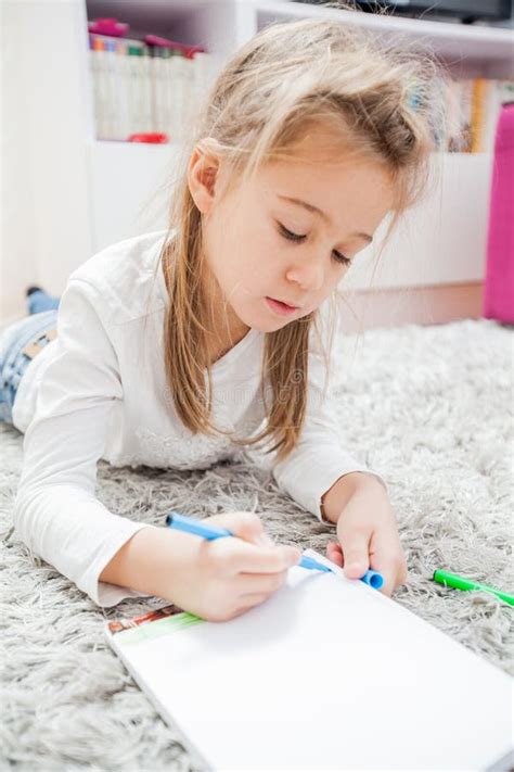 Creative Child Drawing and Coloring Stock Image - Image of creative ...