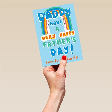 Personalised Editable Rainbow Design Fathers Day Card For Daddy Hallmark