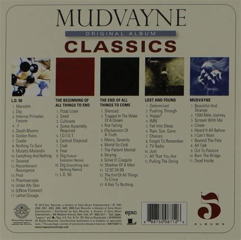 Mudvayne Original Album Classics Audio 9302014 Box Set