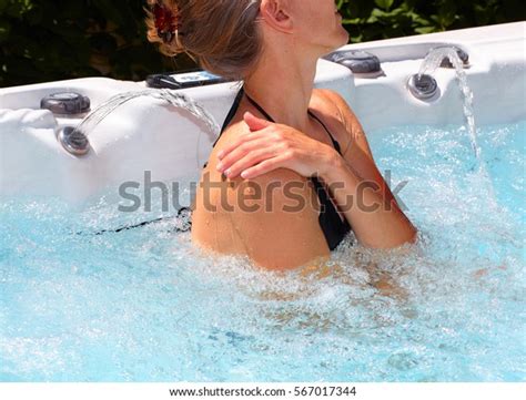 Beautiful Woman Relaxing Hot Tub Stock Photo Shutterstock