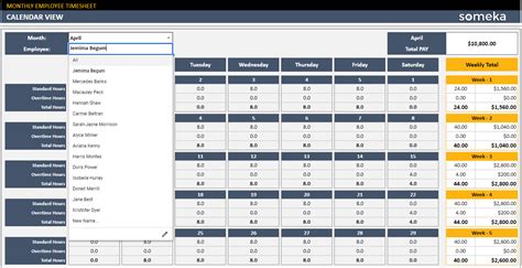 Google Sheets Timesheet Template | Printable Timesheets