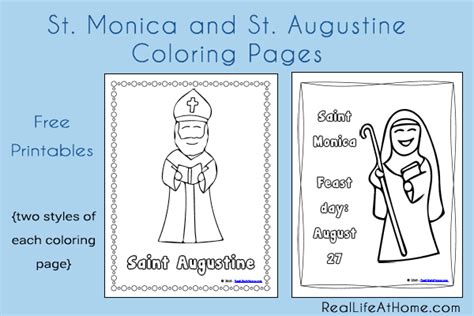 Saint Monica and Saint Augustine Coloring Pages Printables