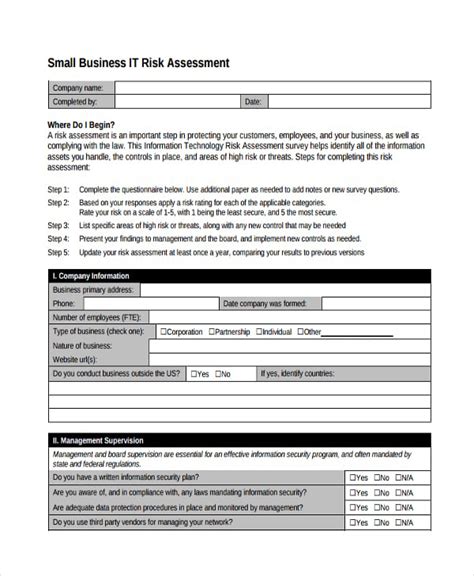 Third Party Risk Assessment Template