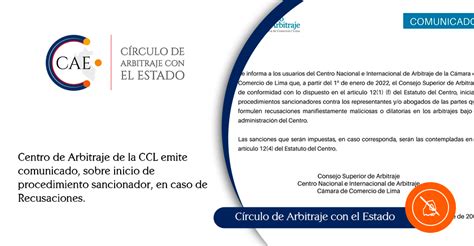 Centro De Arbitraje De La Ccl Emite Comunicado Sobre Inicio De