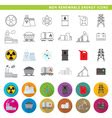 Non Renewable Energy Icons Royalty Free Vector Image