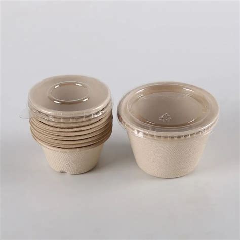 Frozen Biodegradable Bagasse Sugarcane Pulp Oz Soy Sauce Cup With