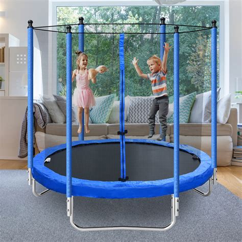 8in Child Trampoline with Safety Enclosure Net Trampoline Indoor ...