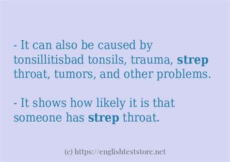 Strep Example Sentences Englishteststore Blog