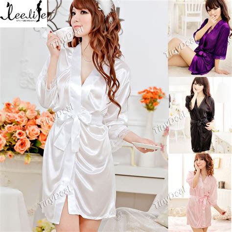 Халат Tinydeal LEELIFE Seductive Deep V Neck Nightdress Babydolls Lingerie Set for Ladies