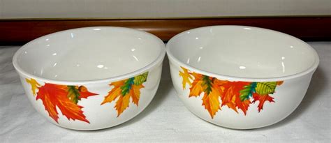 Royal Norfolk Set Of Soup Cereal Salad Bowls Fall Leaves Etsy