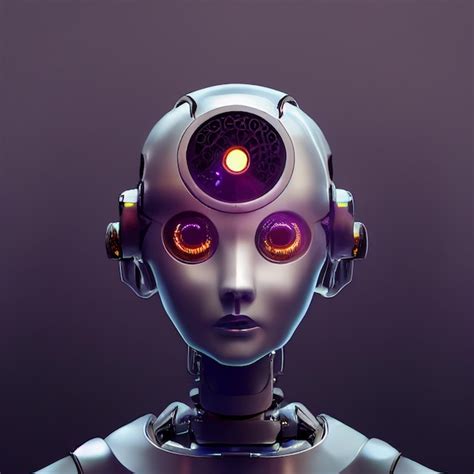 Premium Photo Cyberpunk Cyborg Robot Futuristic Portrait 3d Rendering