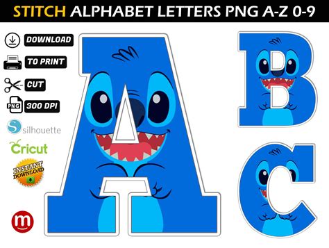 Stitch Alphabet Letters png - MR ALPHABETS