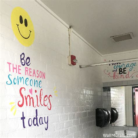 Painted School Wall Quotes in Bathrooms - Wall Murals by Colette