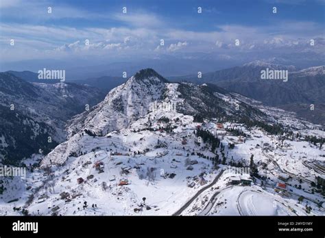 Aerial View of Malam Jabba Hill station and town in the Middle of ...