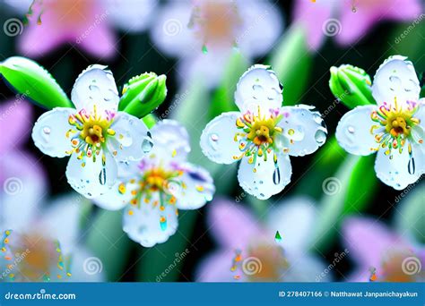 Close-up Concept of a Flowers with Water Droplets on Them Stock ...