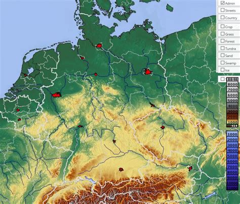 Carte de l Allemagne Carte des villes du relief des régions