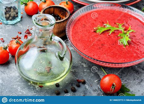 Sopa De Gazpacho Do Tomate Foto De Stock Imagem De Jantar 146623772