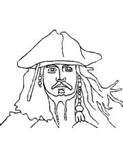 Раскраска Джек Воробей распечатать